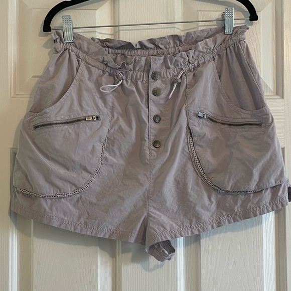 Free People Movement Off The Grid Solid Shorts Purple Grey Muave - Picture 2 of 4